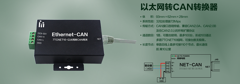 以太网转CAN转换器